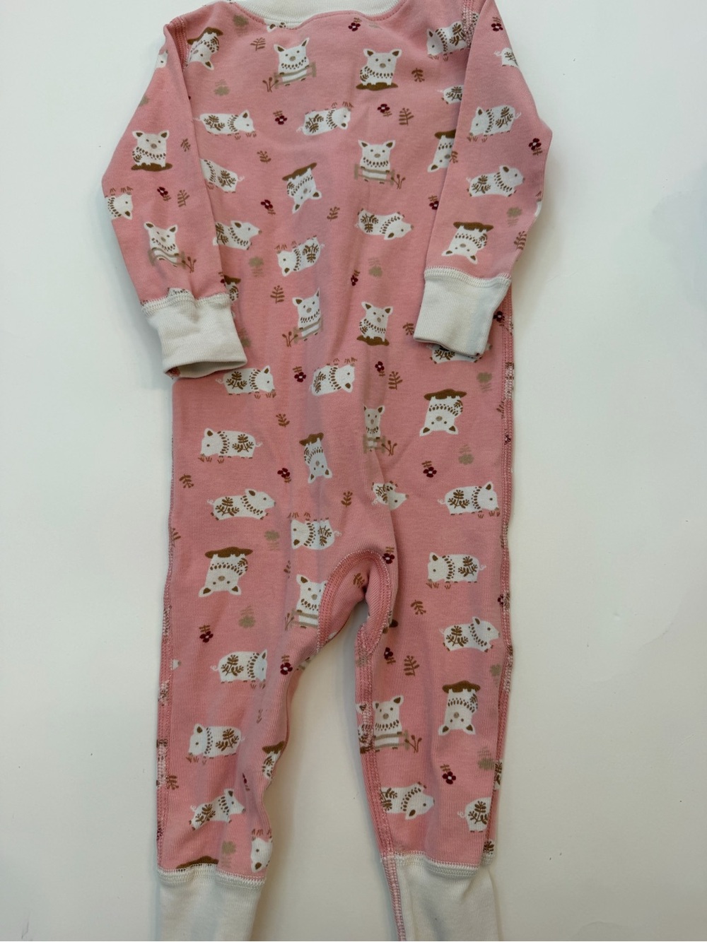 Hanna Andersson Pink Baby One-Piece Pajamas with danish pig Print size 70
